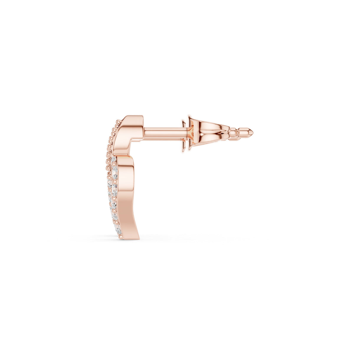 أقراط ألماس باڤيه ملتفّة على شكل S in Rose Gold - VYKA Diamonds