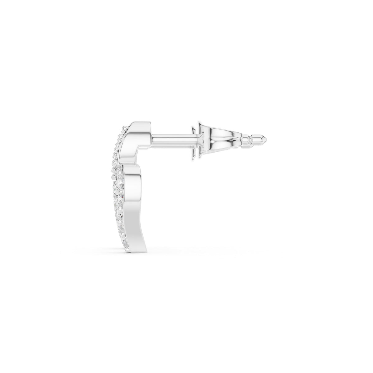 S Swirl Pave Diamond Stud Earrings