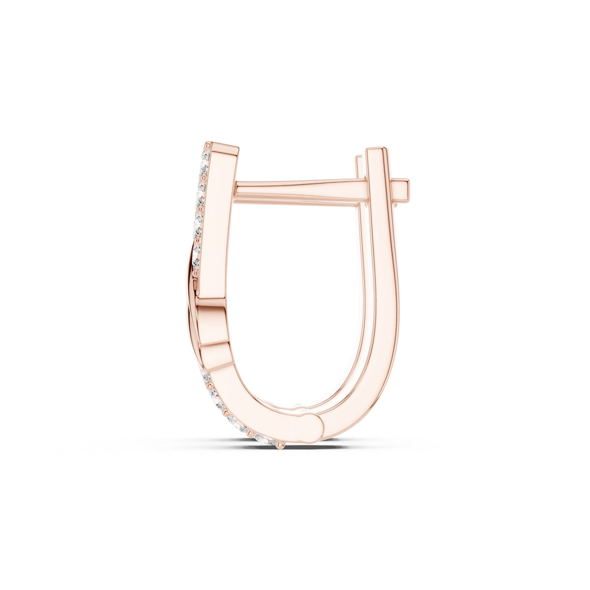 Twist Front Pave Diamond Huggie Earrings