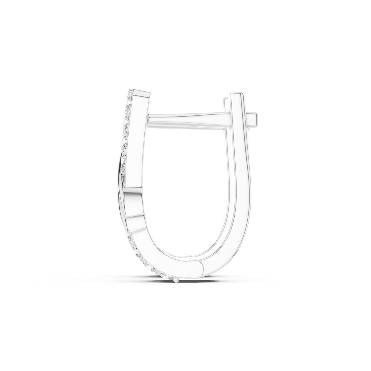 Twist Front Pave Diamond Huggie Earrings
