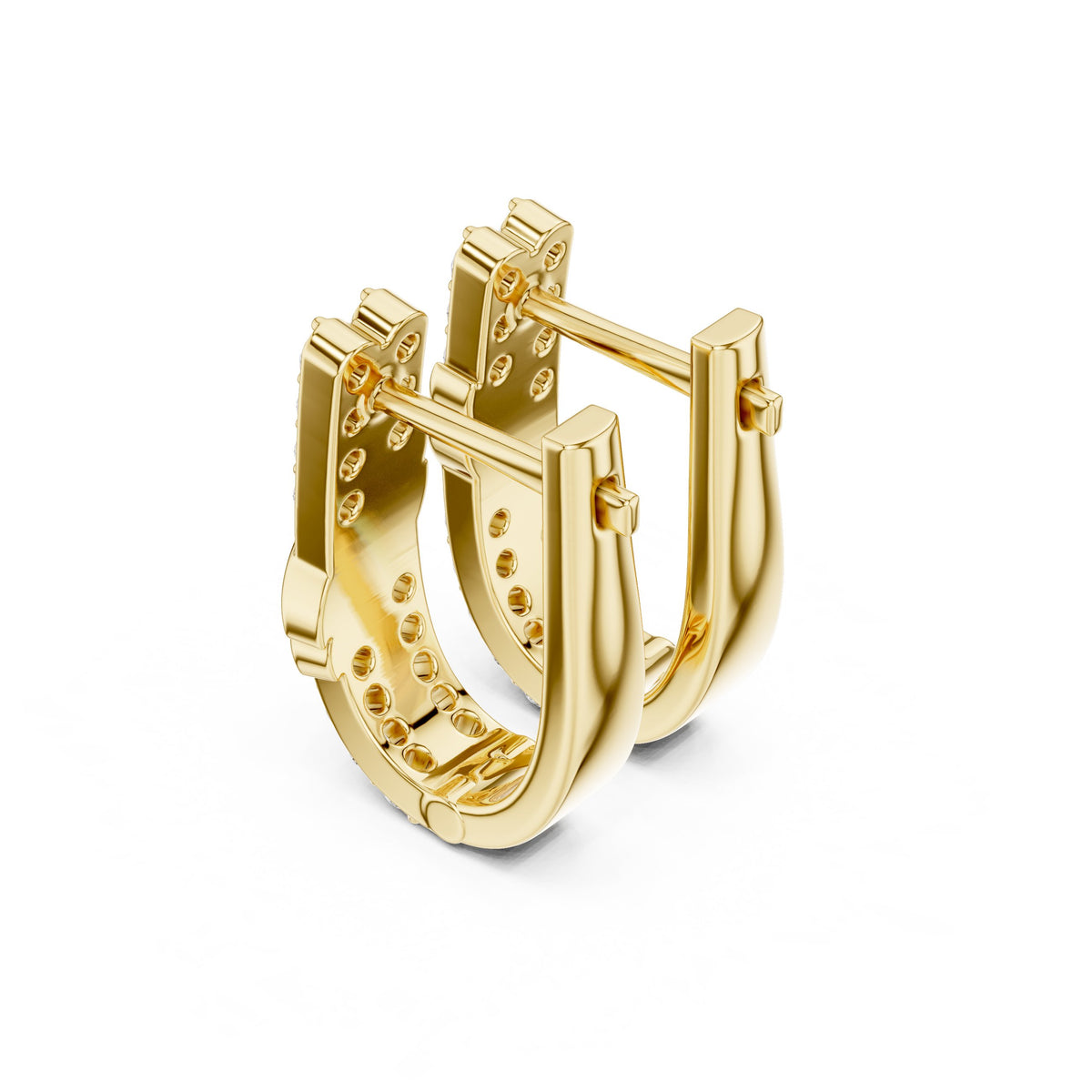 Twist Front Pave Diamond Huggie Earrings