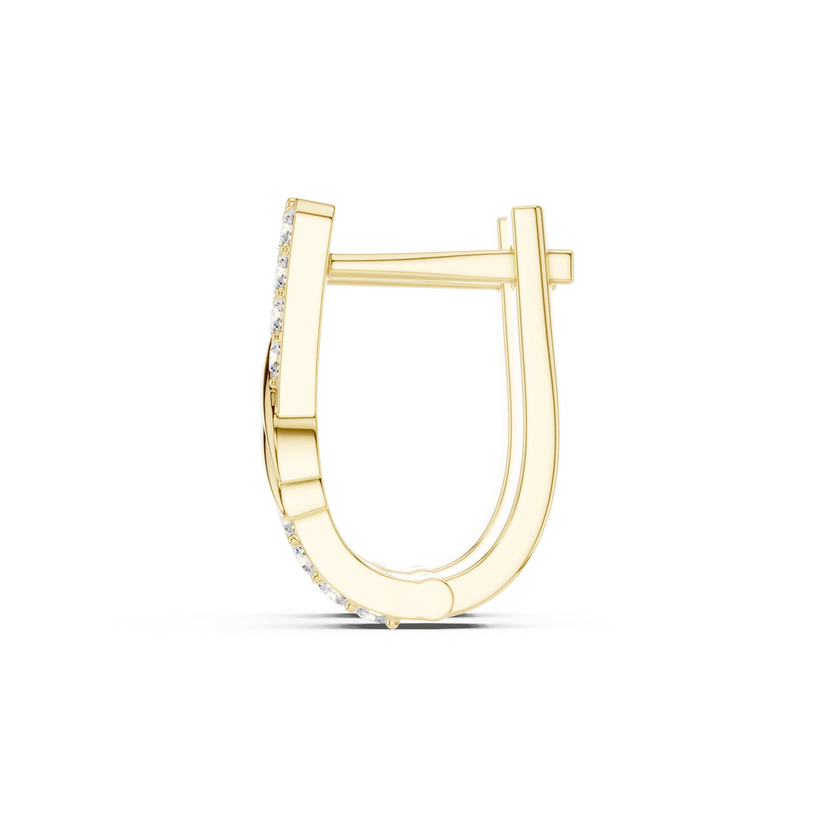 Twist Front Pave Diamond Huggie Earrings