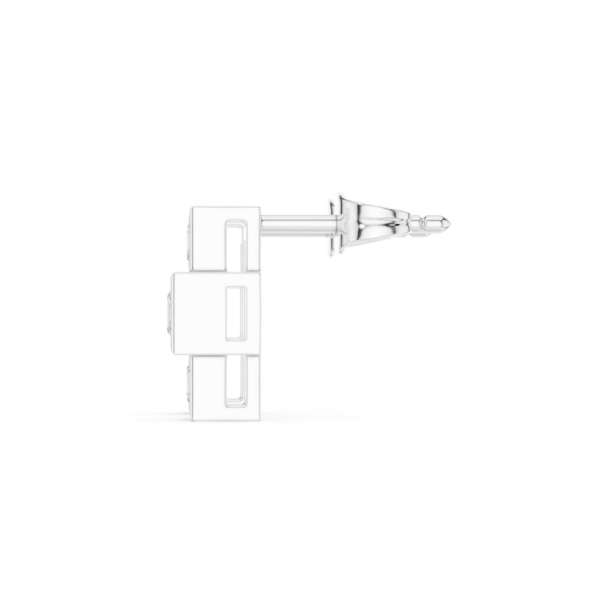 Princess Bezel Set Diamond Stud Earrings