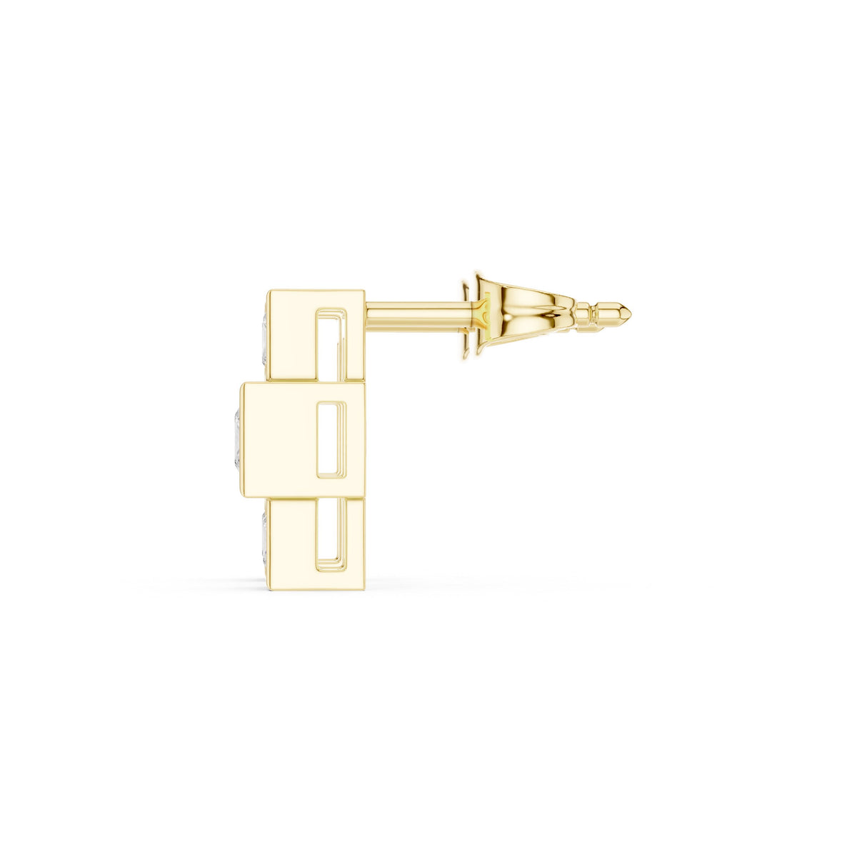 Princess Bezel Set Diamond Stud Earrings