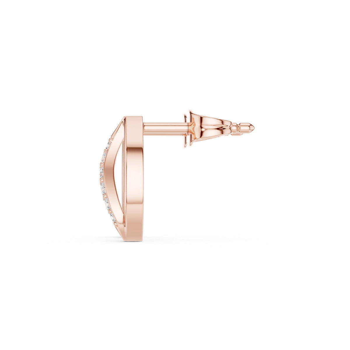 Open Marquise Loop Pave Diamond Stud Earrings