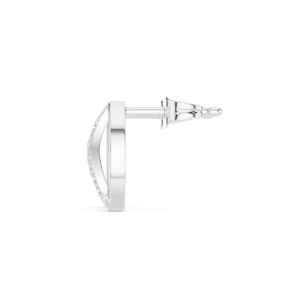 Open Marquise Loop Pave Diamond Stud Earrings
