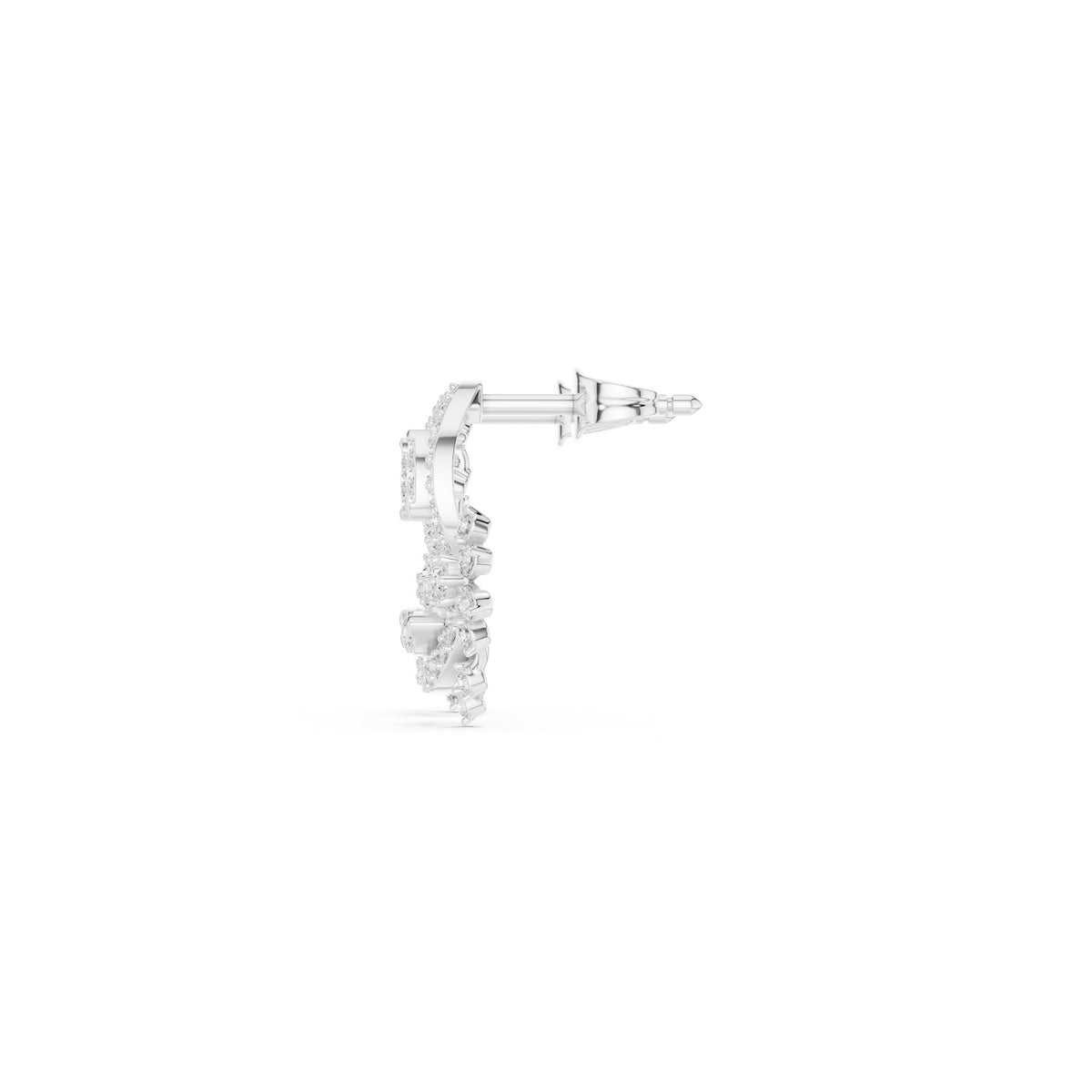Floral Cascade Pave Diamond Stud Earrings
