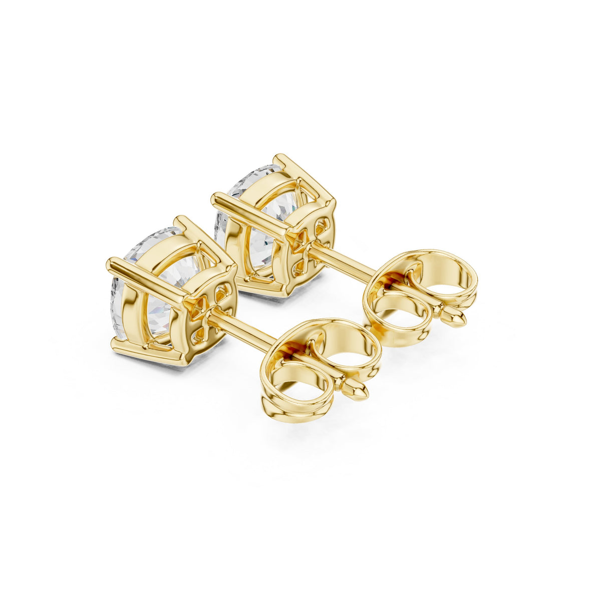 Cushion Solitaire Diamond Stud Earrings