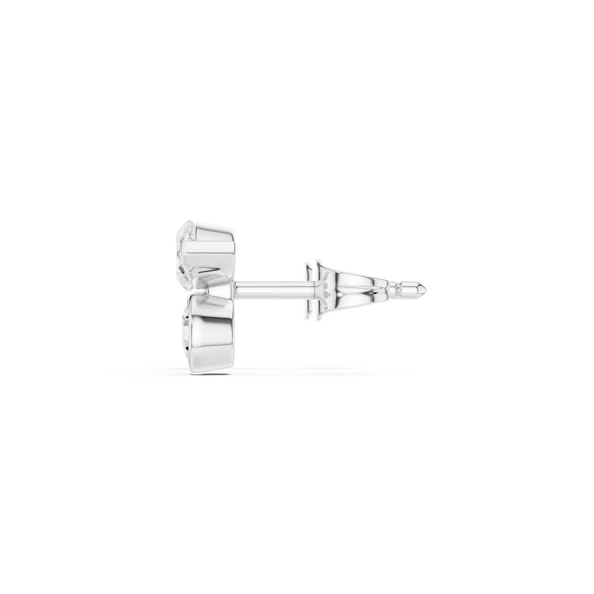 Marquise and Bezel Round Toi et Moi Diamond Stud Earrings
