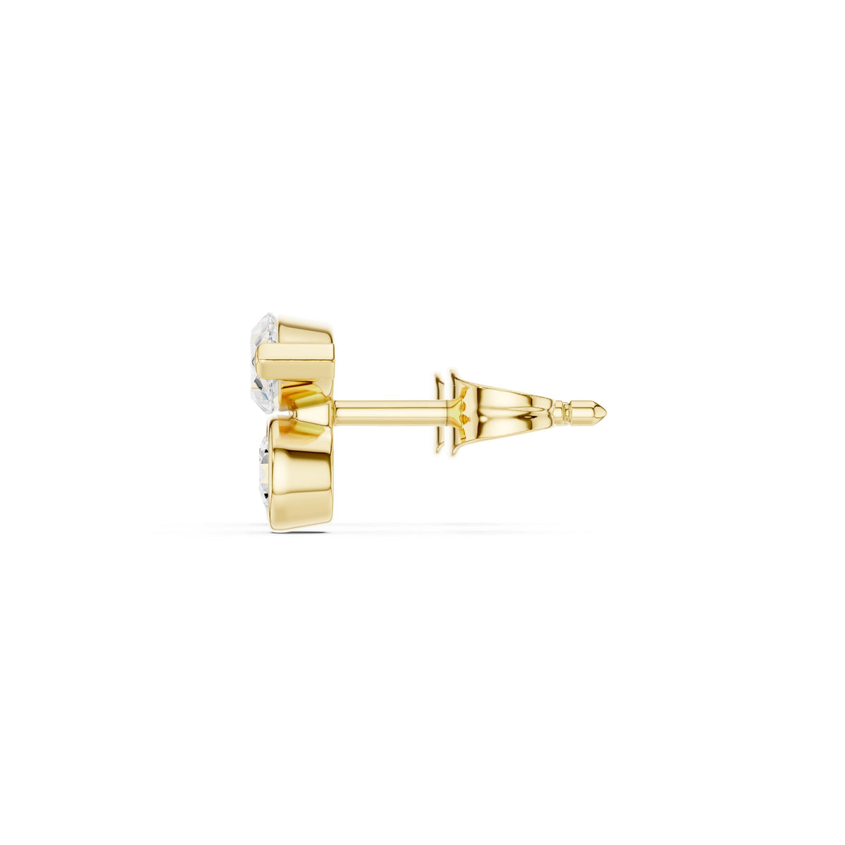 Marquise and Bezel Round Toi et Moi Diamond Stud Earrings