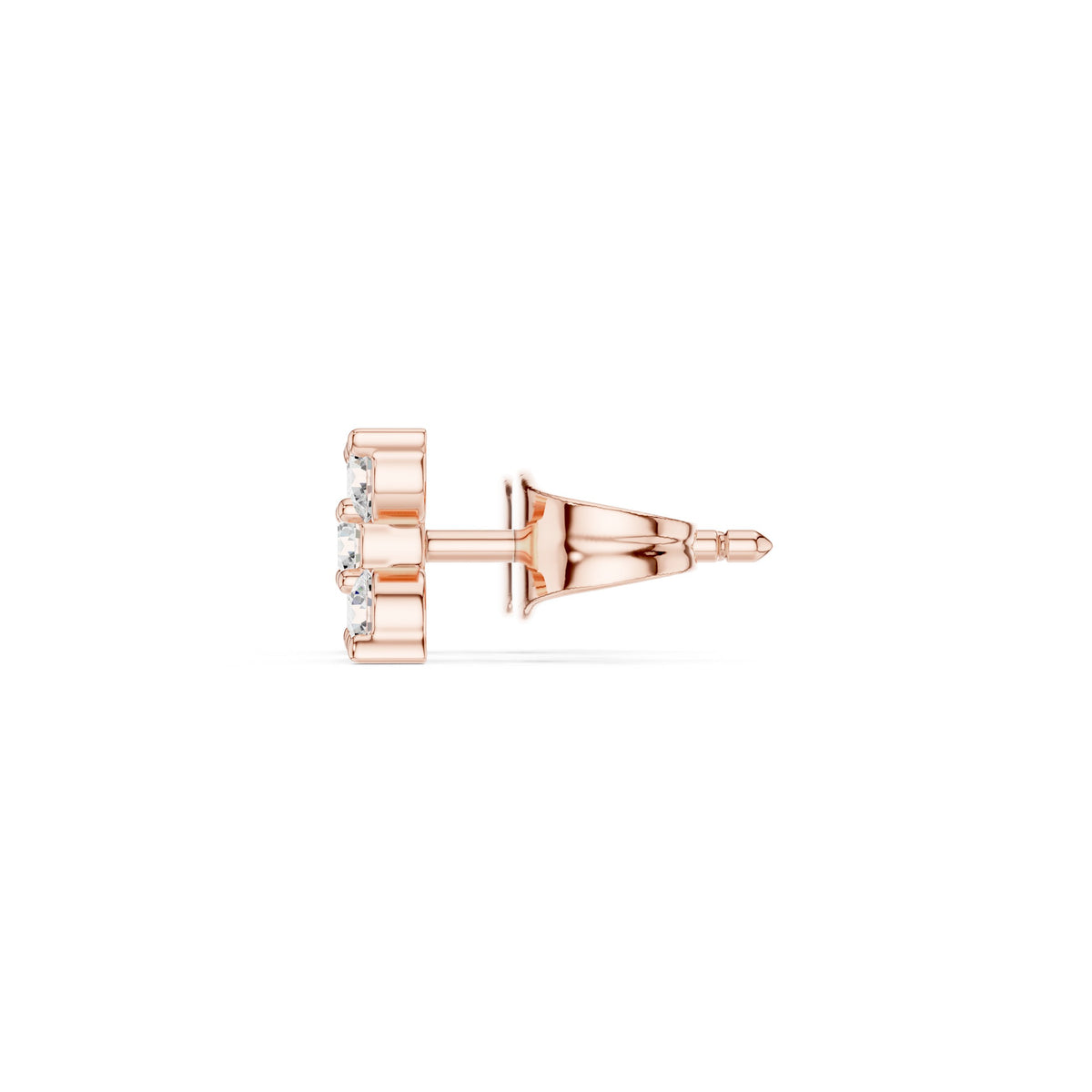 Five Stone Cluster Diamond Stud Earrings in Rose Gold - VYKA Diamonds