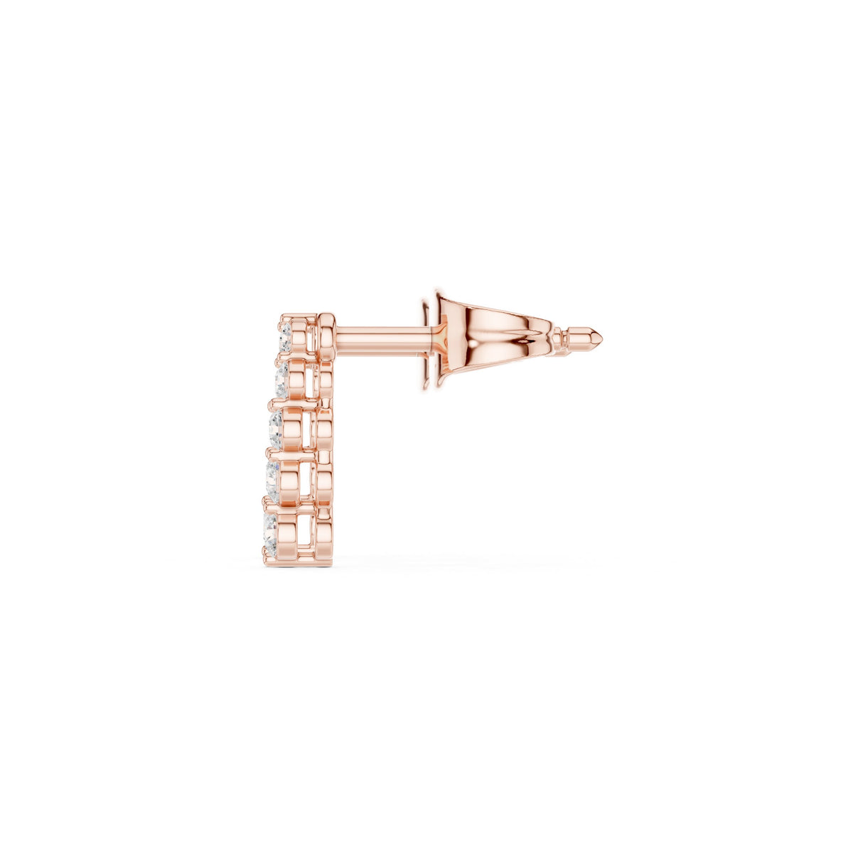 أقراط صاعدة بخط من الألماس المتدرّج بإطار محيط in Rose Gold - VYKA Diamonds