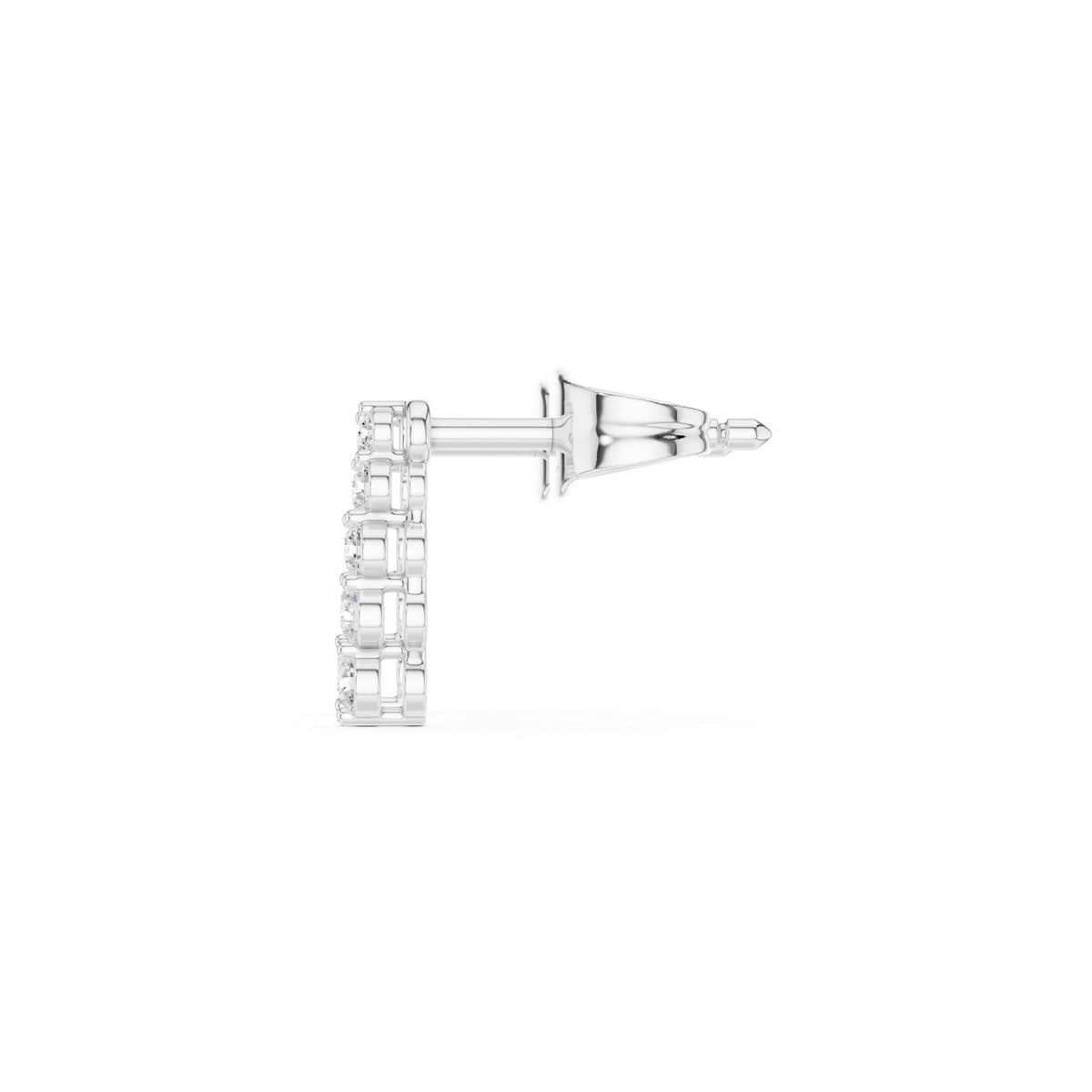 Graduated Bezel Line Diamond Climber Earrings
