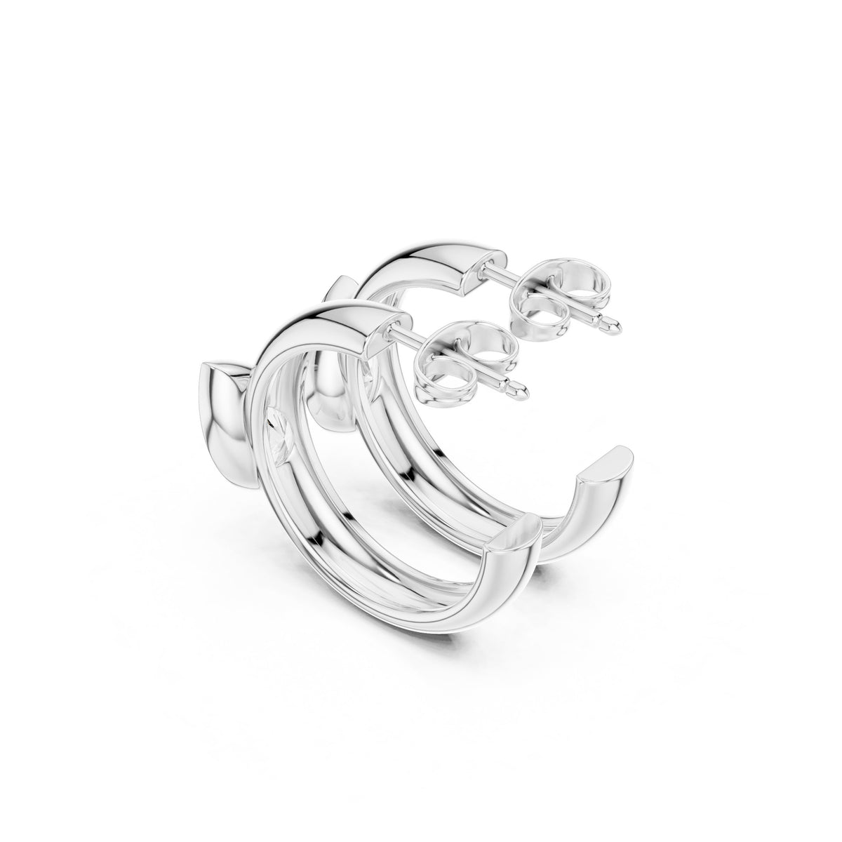 Pear Bezel Huggie Hoop Diamond Earrings