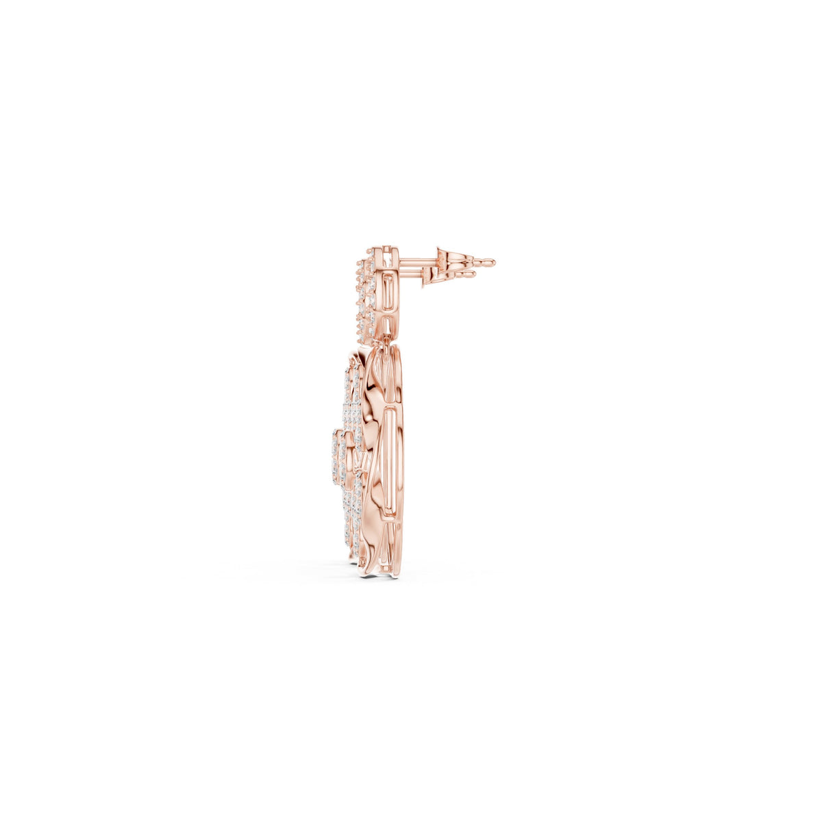 Medallion Cluster Diamond Drop Earrings