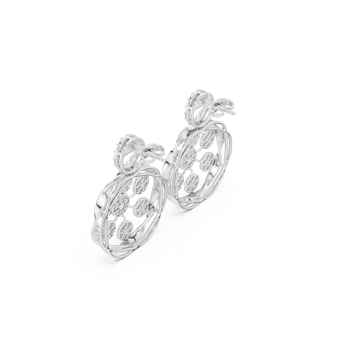 Medallion Cluster Diamond Drop Earrings