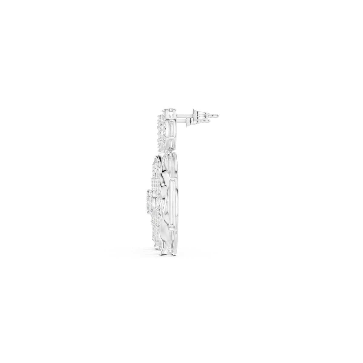 Medallion Cluster Diamond Drop Earrings