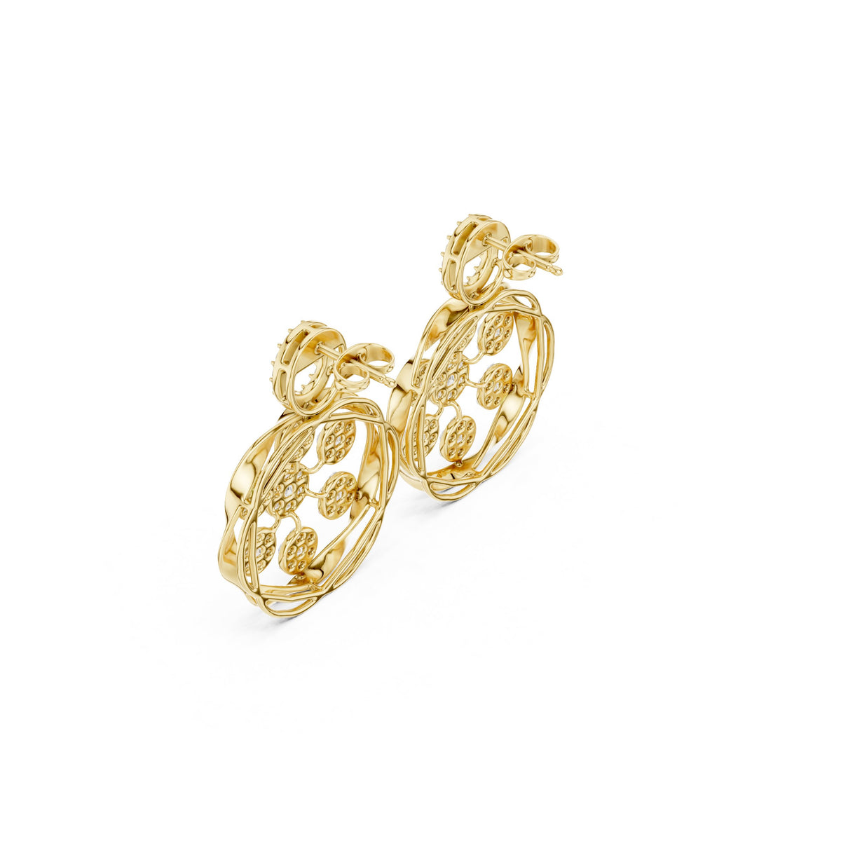 Medallion Cluster Diamond Drop Earrings