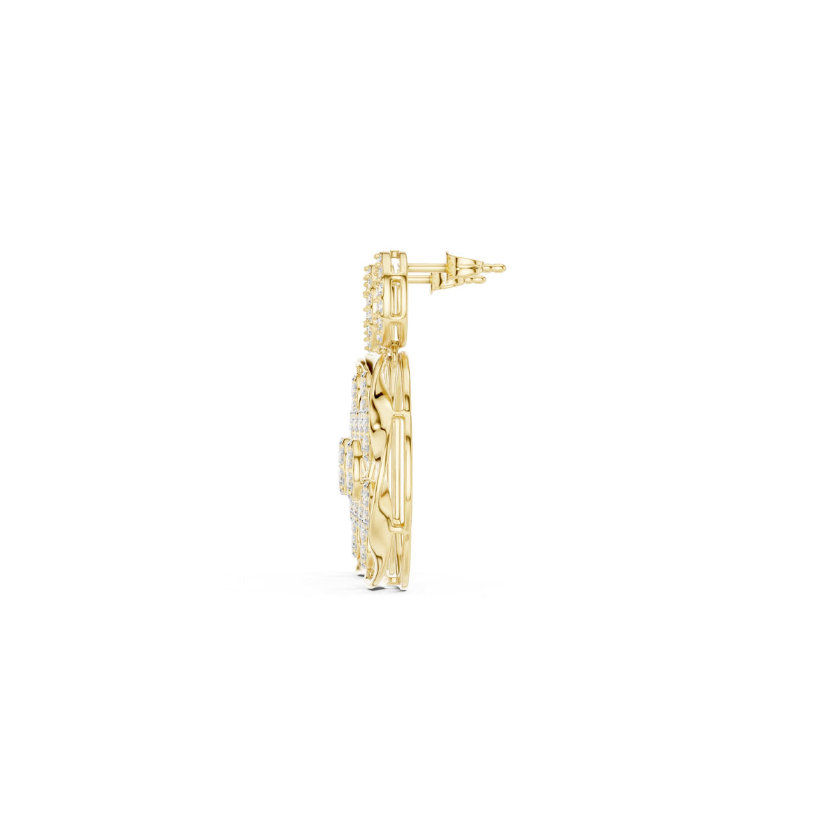 Medallion Cluster Diamond Drop Earrings