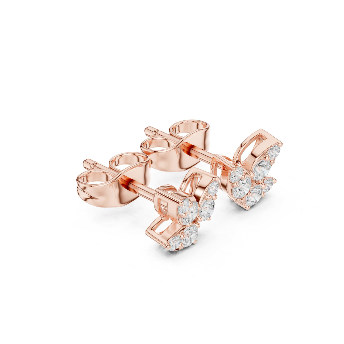 Butterfly Pave Diamond Stud Earrings