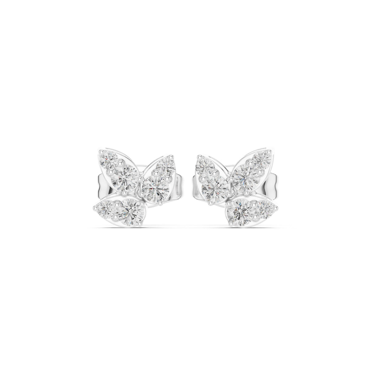 Butterfly Pave Diamond Stud Earrings