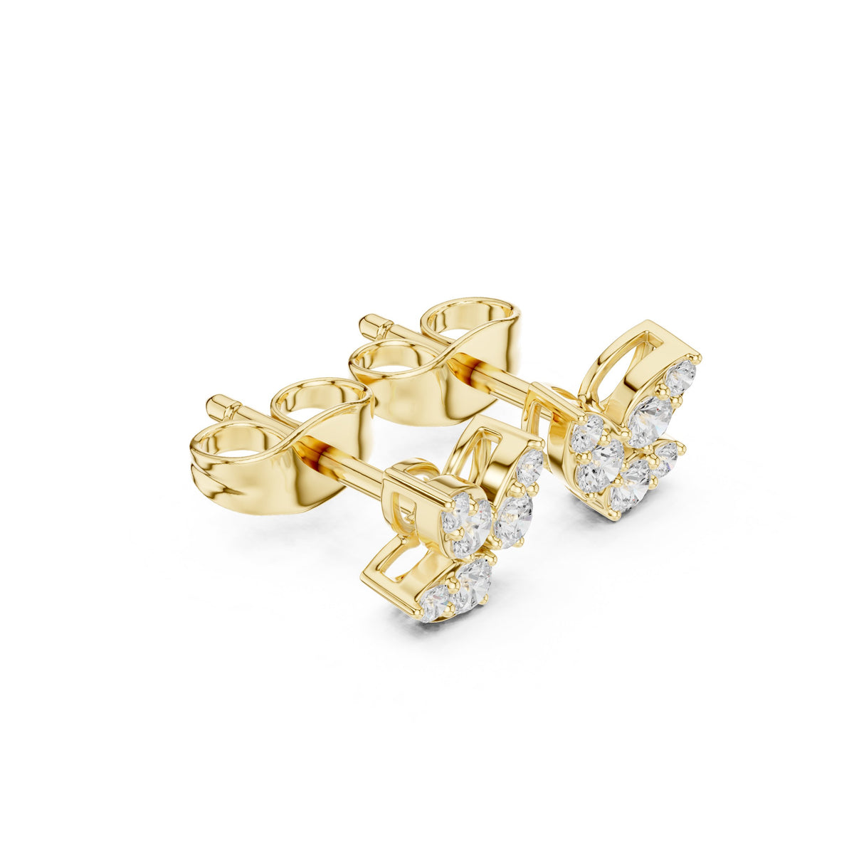 Butterfly Pave Diamond Stud Earrings
