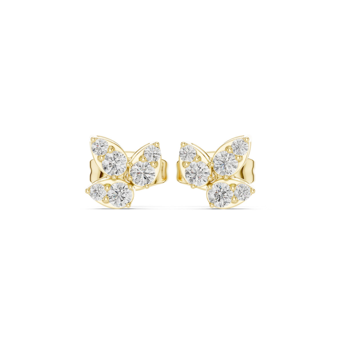 Butterfly Pave Diamond Stud Earrings