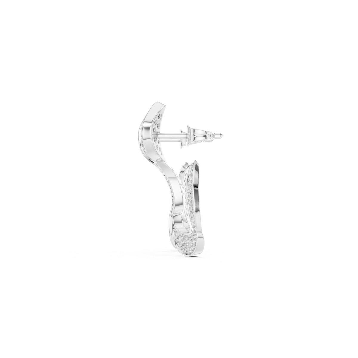 Twisted Ribbon Pave Diamond Hoop Earrings