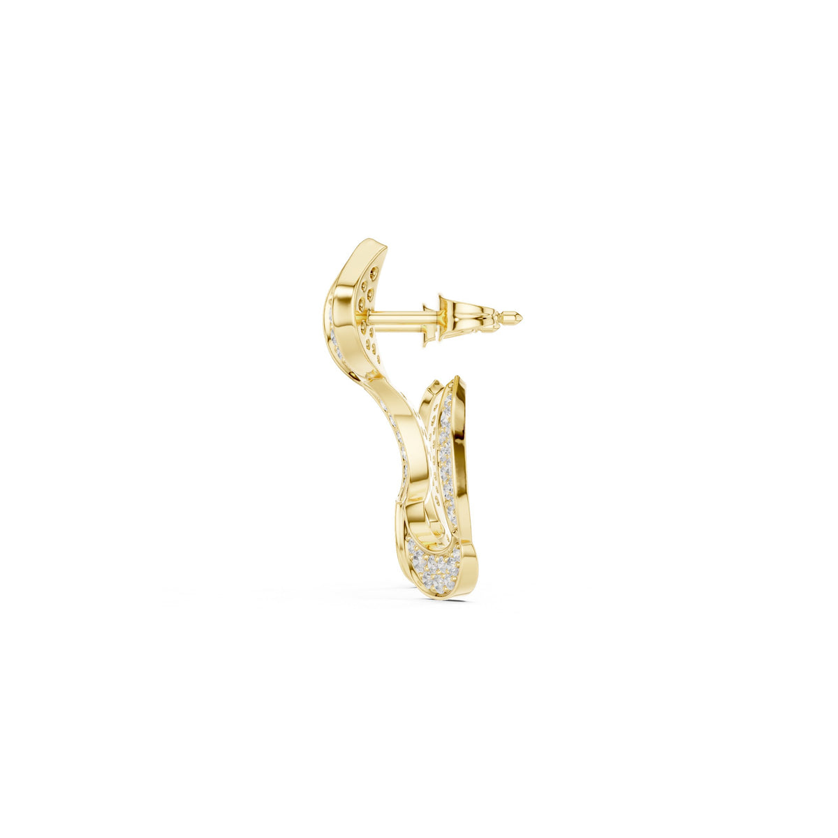Twisted Ribbon Pave Diamond Hoop Earrings