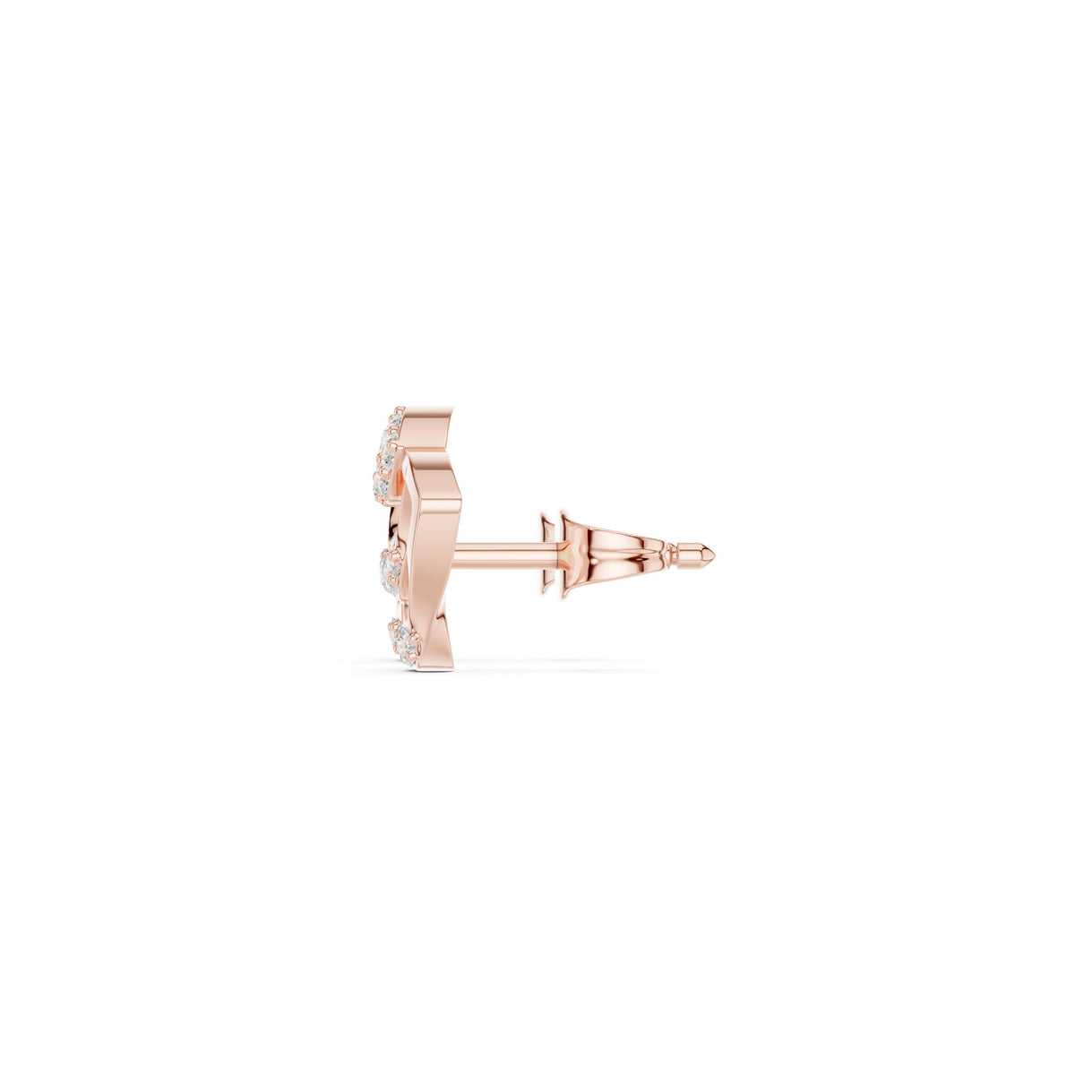 Abstract Arc Pave Diamond Stud Earrings
