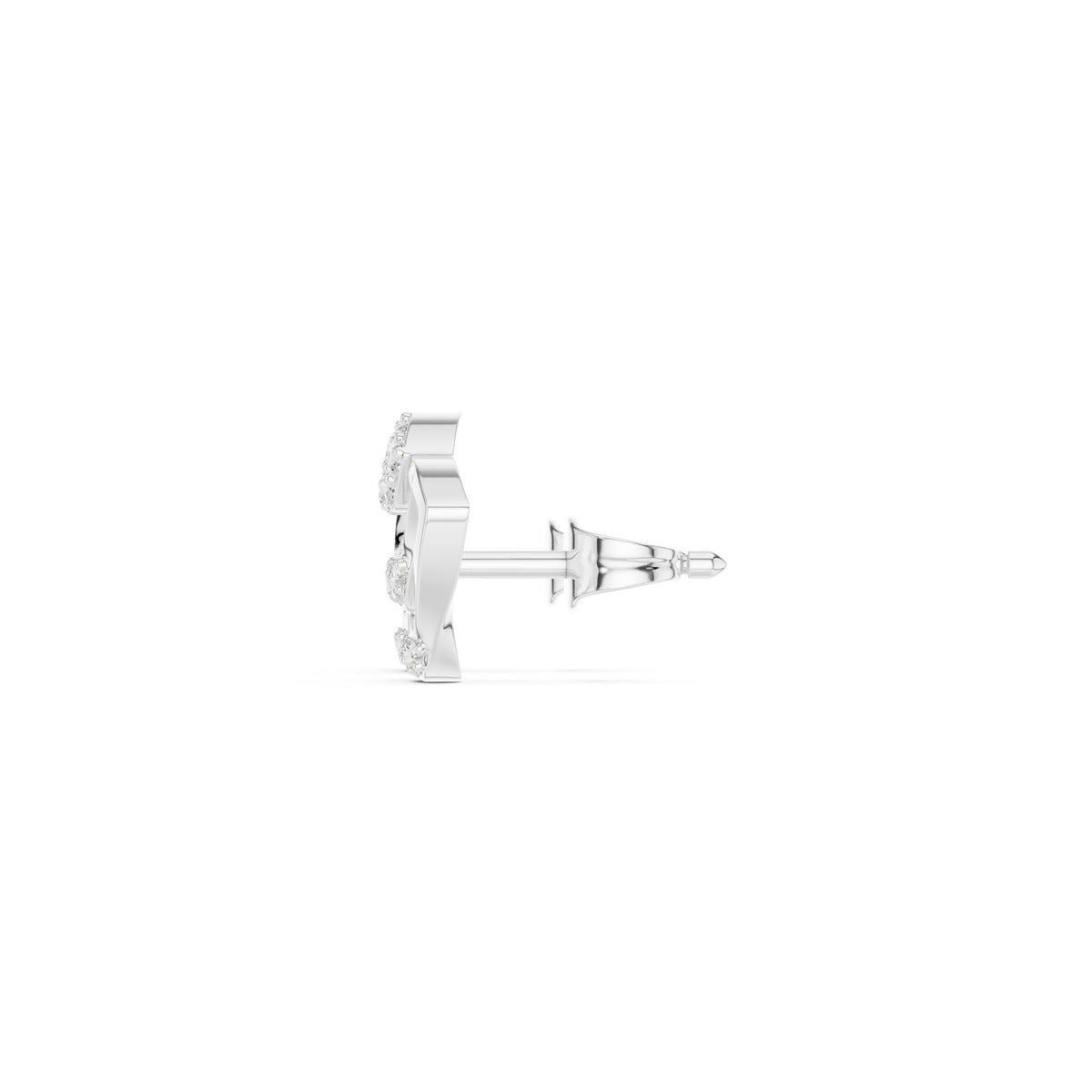 Abstract Arc Pave Diamond Stud Earrings
