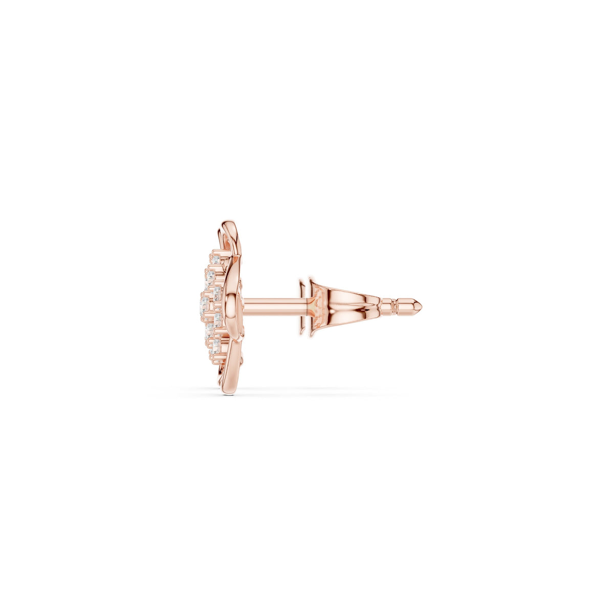 أقراط ألماس باڤيه مربعة معقودة in Rose Gold - VYKA Diamonds