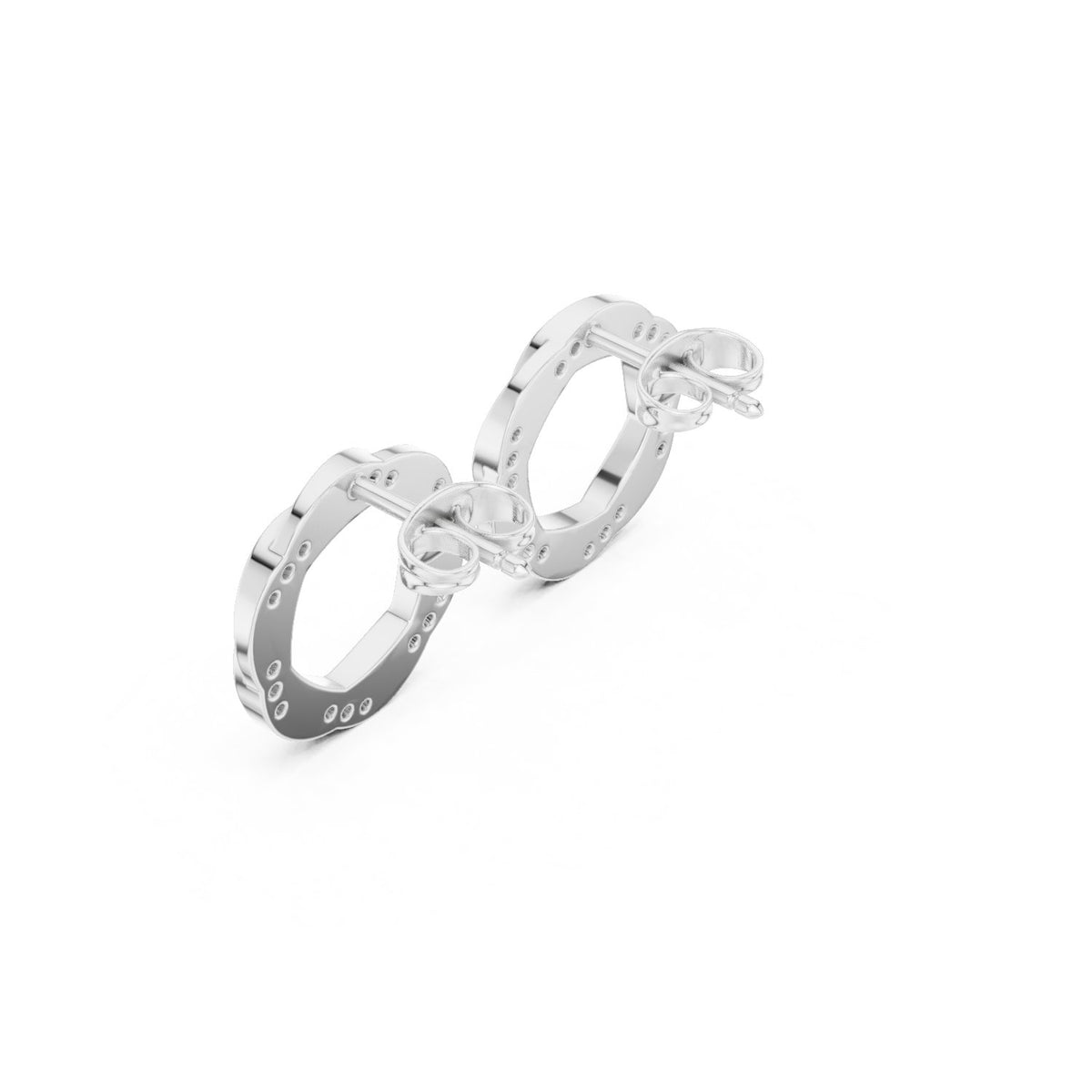 Twisted Circle Pave Diamond Stud Earrings