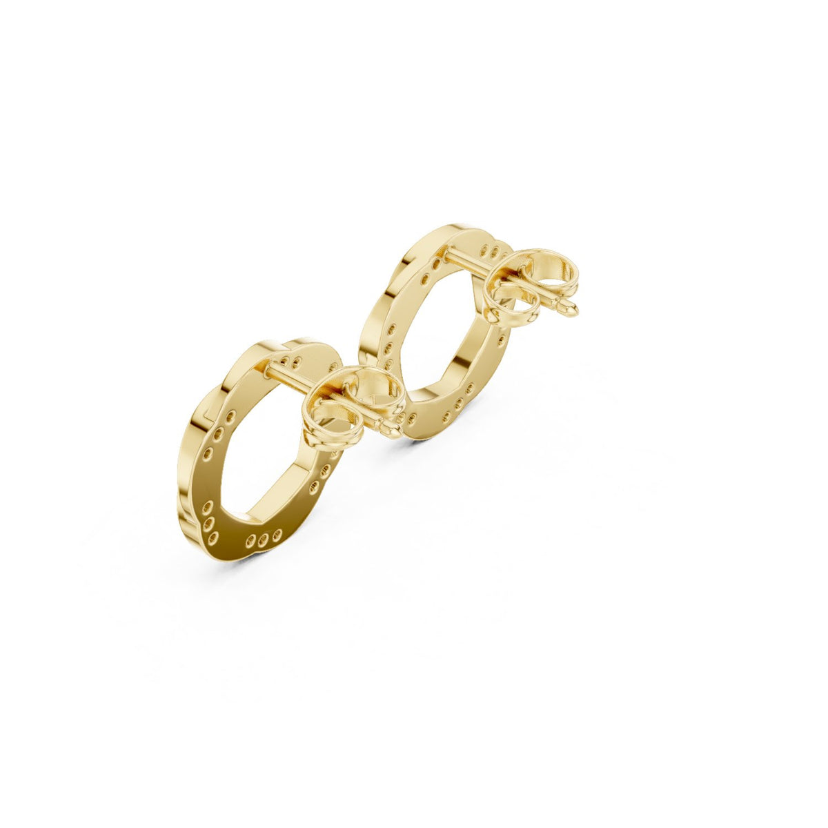 Twisted Circle Pave Diamond Stud Earrings