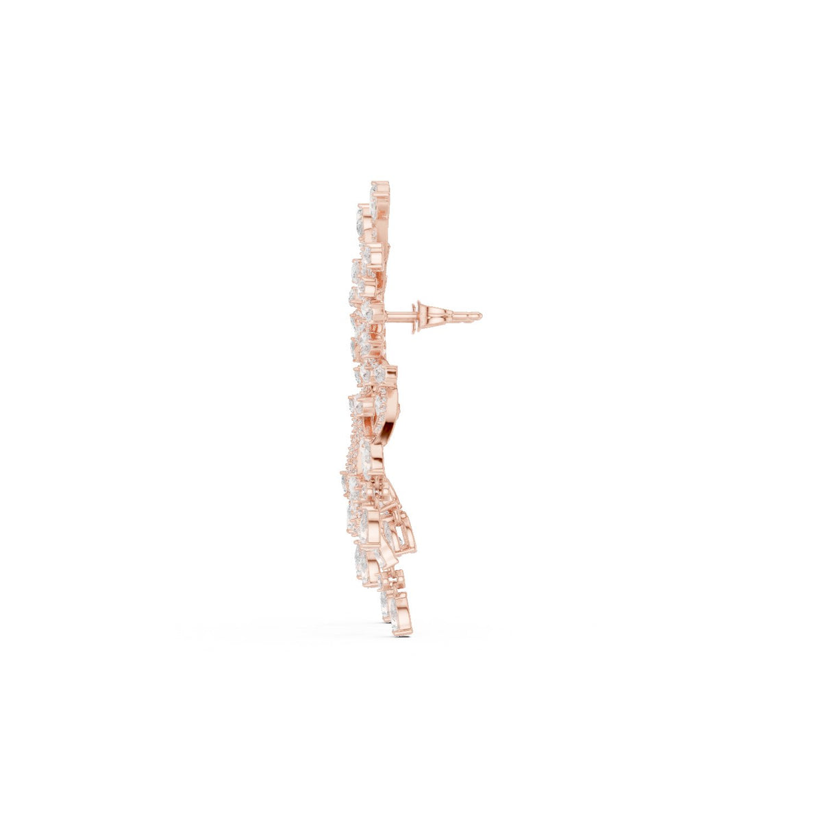 Branch Fringe Pear Diamond Statement Earrings