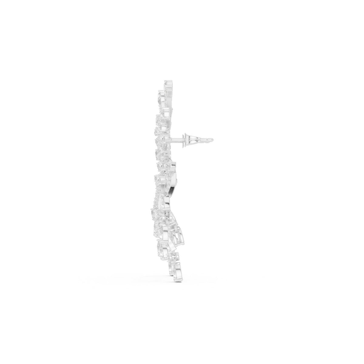 Branch Fringe Pear Diamond Statement Earrings