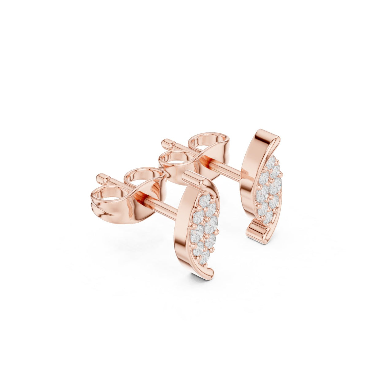 Marquise Shape Pave Diamond Stud Earrings
