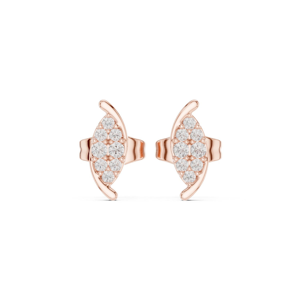 أقراط ألماس باڤيه على شكل ماركيز in Rose Gold - VYKA Diamonds
