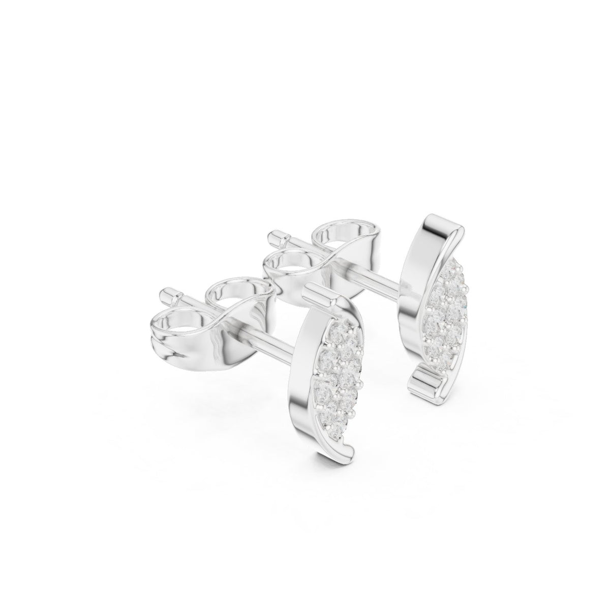 Marquise Shape Pave Diamond Stud Earrings