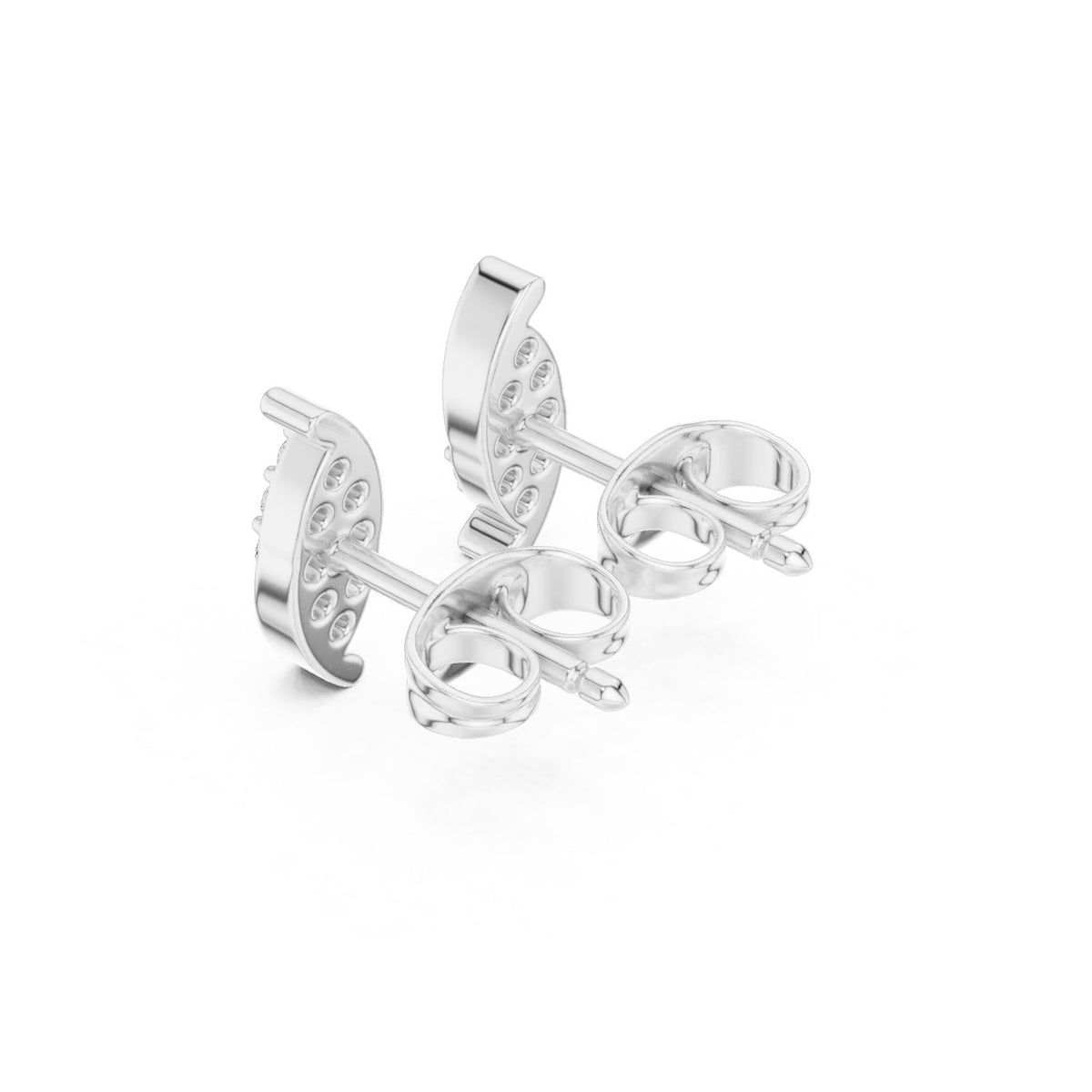 Marquise Shape Pave Diamond Stud Earrings