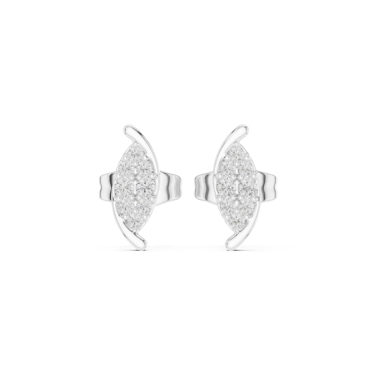 أقراط ألماس باڤيه على شكل ماركيز in White Gold - VYKA Diamonds