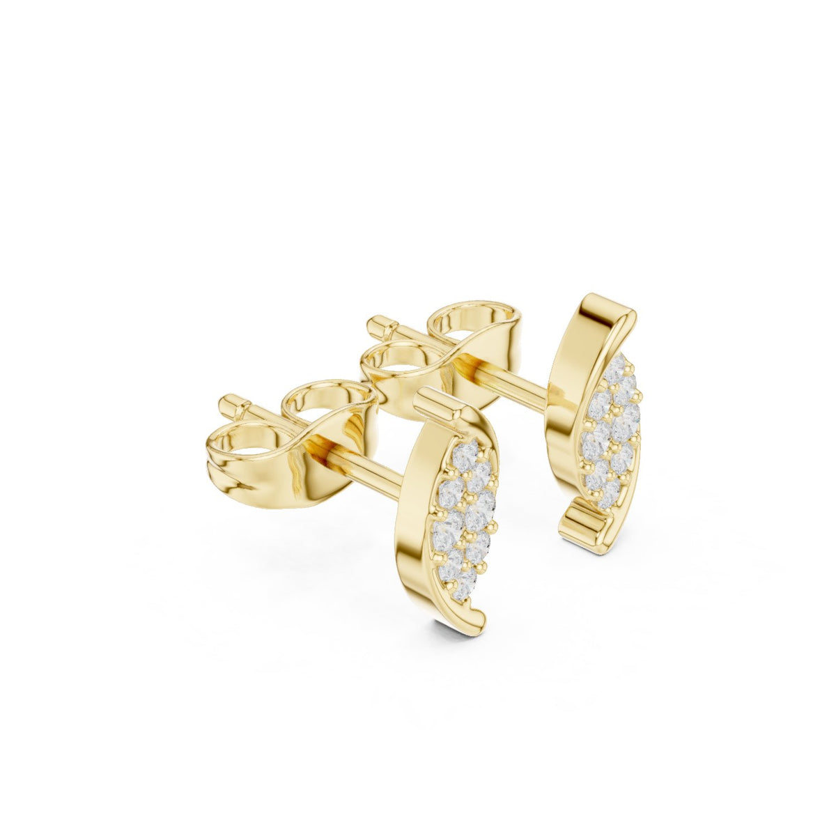 Marquise Shape Pave Diamond Stud Earrings