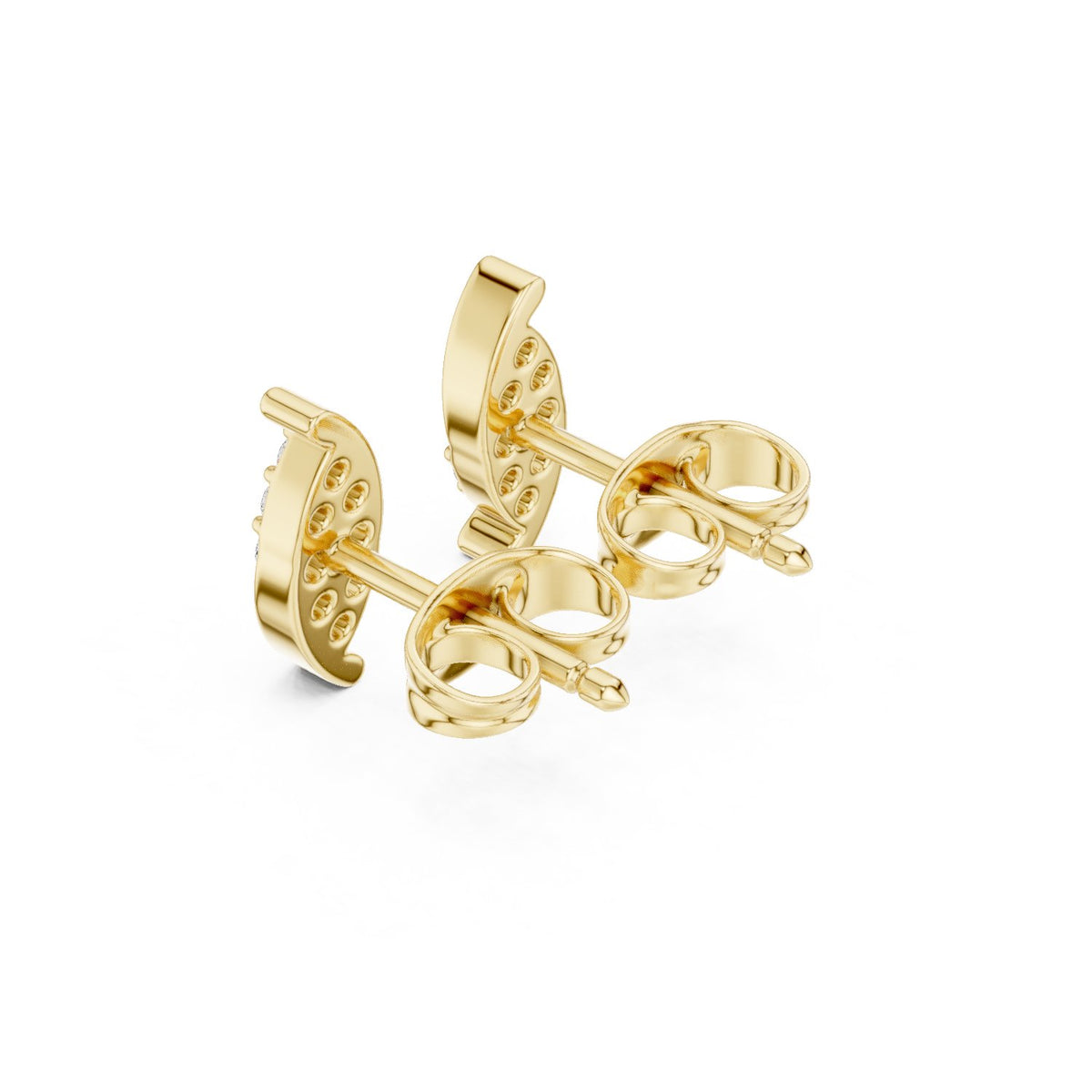 Marquise Shape Pave Diamond Stud Earrings