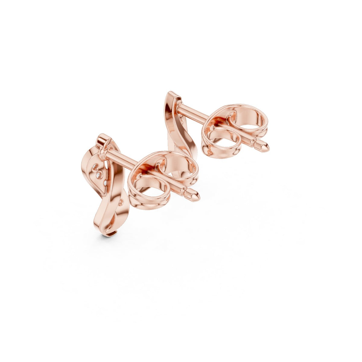 Twisted S Pave Diamond Stud Earrings