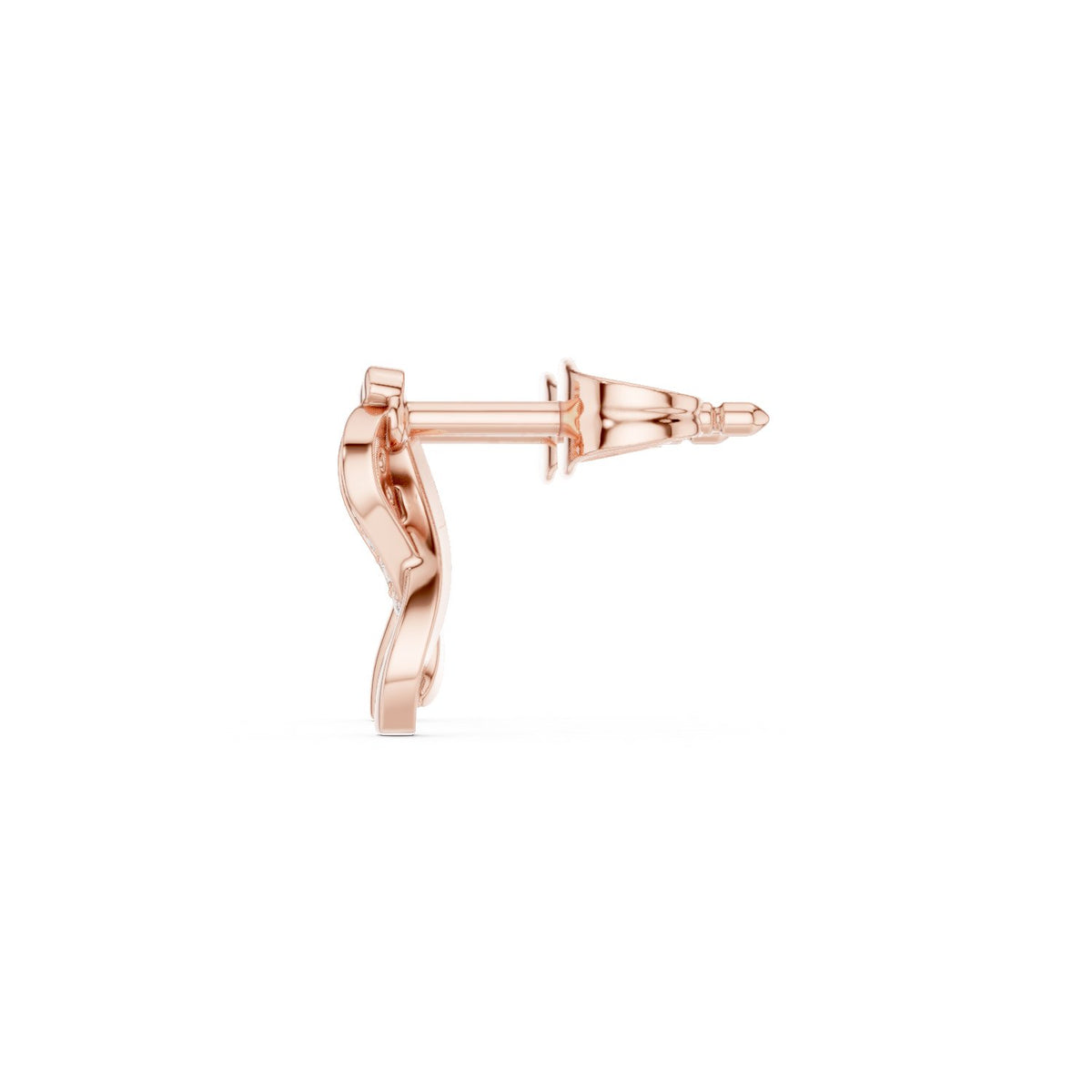 أقراط ألماس باڤيه ملتفّة على شكل S in Rose Gold - VYKA Diamonds