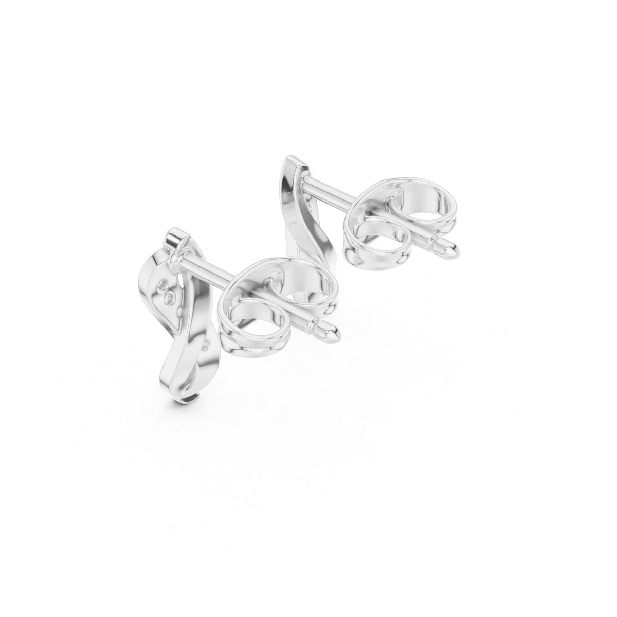 Twisted S Pave Diamond Stud Earrings