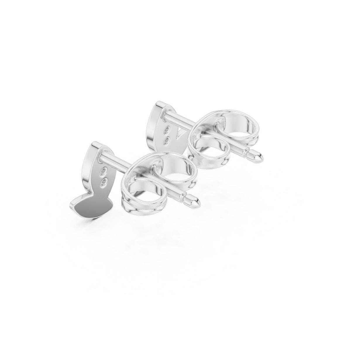 Marquise Leaf Outline Diamond Stud Earrings