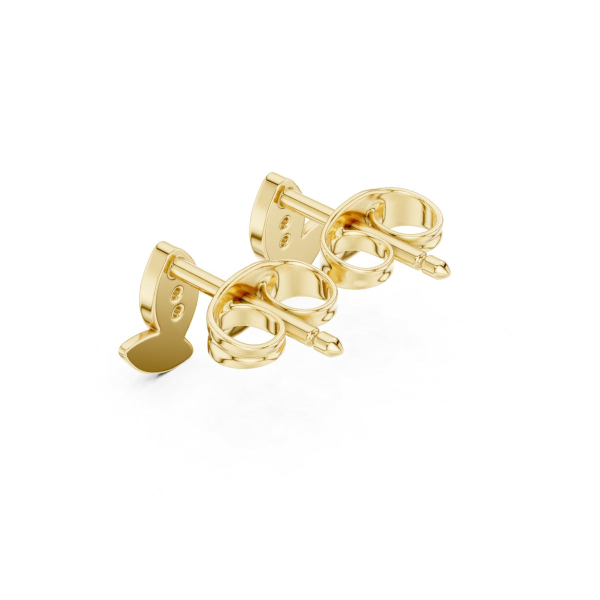 Marquise Leaf Outline Diamond Stud Earrings