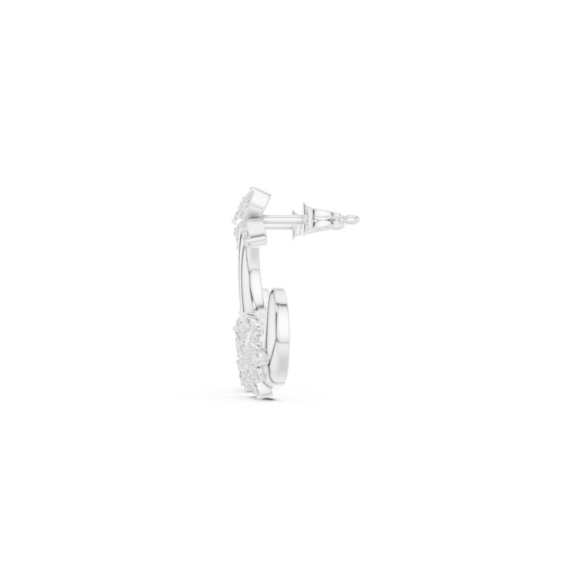 Marquise Accent C Hoop Diamond Earrings