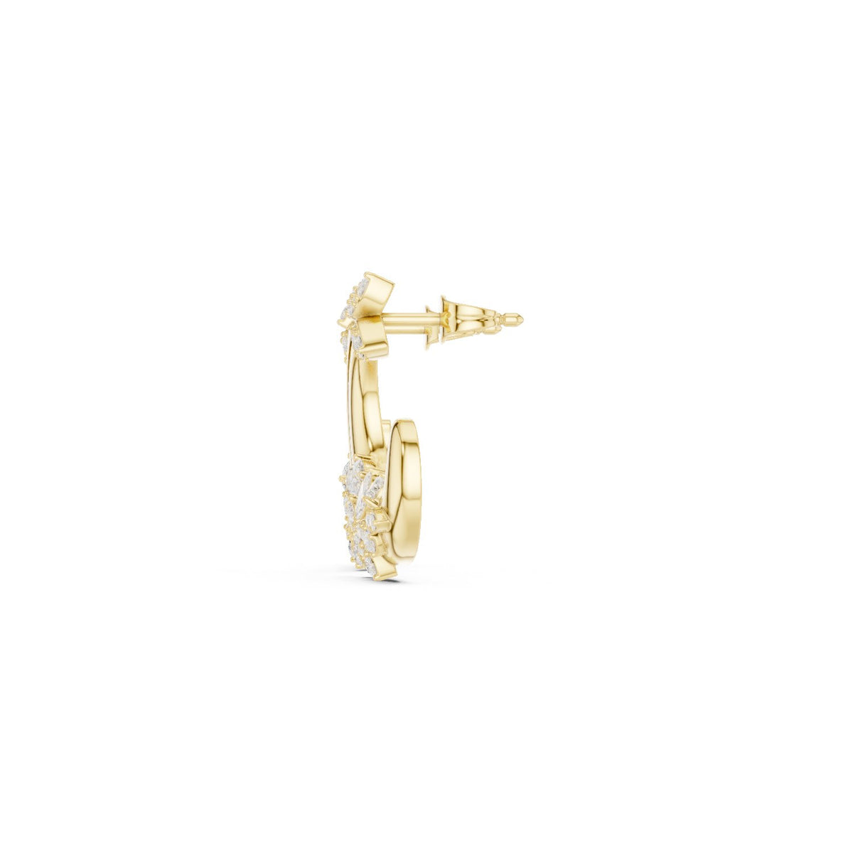Marquise Accent C Hoop Diamond Earrings